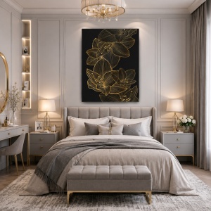 Tablou Canvas Golden Lilies