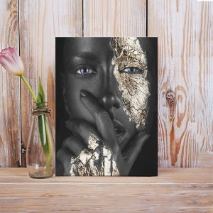 Tablou Canvas Golden Patches 2 - Img 2