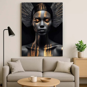 Tablou Canvas - Golden tribal godess - Img 3