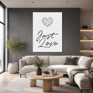 Tablou Canvas Inspirațional - Just Love (diamond heart)