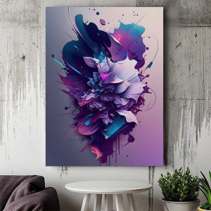 Tablou Canvas Modern Abstract - 3D Fluid lavander art