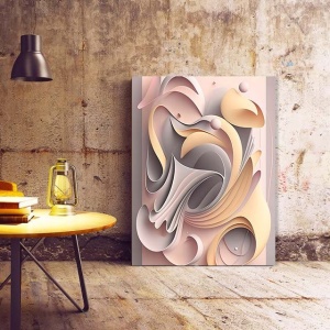 Tablou Canvas Modern Abstract - 3D Pastel fluid geometry
