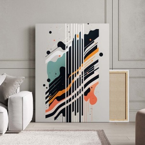 Tablou Canvas Modern Abstract - Abstract painting with stripes - Img 3