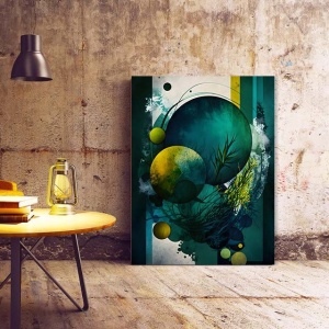 Tablou Canvas Modern Abstract - Dark green sureeal fantasy - Img 2