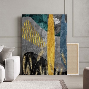 Tablou Canvas Modern Abstract - Golden Wheat - Img 3