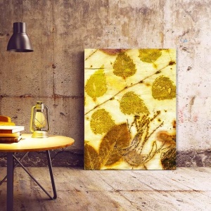 Tablou Canvas Modern Abstract - Urme de frunze pe panza - Img 3