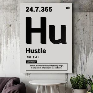 Tablou Canvas Motivational - Hustle (element on white) - Img 2