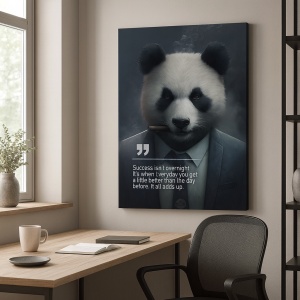 Tablou Canvas Personalizat - Business Animals - Panda - Img 4