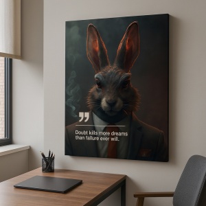 Tablou Canvas Personalizat - Business Animals - Rabbit