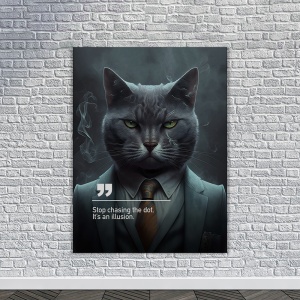 Tablou Canvas Personalizat - Business Animals - Young male cat - Img 4