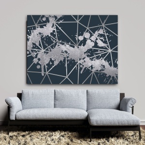 Tablou canvas - Silver on Dark Blue (ZAZ 040)