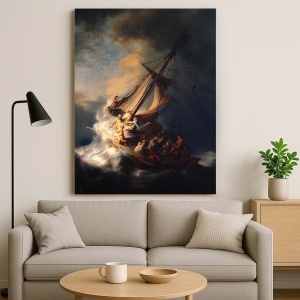 Tablou Canvas "The Storm on the Sea of Galilee" - Furtuna pe Marea Galileii - Img 7