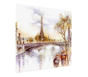 Tablou Canvas - Turnul Eiffel pictura - Img 3