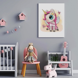 Tablou Copii - Pink Unicorn Girl - Img 2