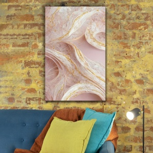 Tablou Marmura - Pastel Pink and Golden Waves (077) - Img 4