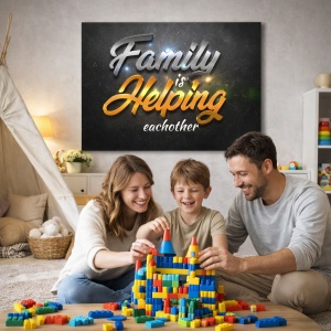 Tablou Motivational - Family is helping