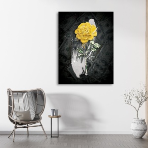 Tablou Motivational - Golden rose and money - Img 4