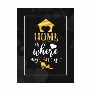 Tablou Motivational - Home is where cat is - Img 3