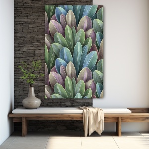 Tablou Vegetatie - Frunze exotice in nuante pastel (034)
