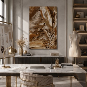 Tablou Vegetatie - Golden Tropical Plants (081)