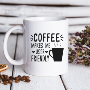 Cana cu Mesaj Coffee Makes Me User Friendly - Img 4