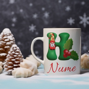 Cana De Craciun - Litere cu gnomi H (nume personalizat) - Img 2