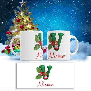 Cana De Craciun - Litere cu gnomi V (nume personalizat) - Img 2