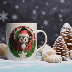 Cana De Craciun - Pinguin in buzunar (mesaj personalizat) - Img 2