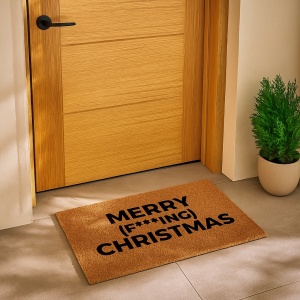 Covor de intrare personalizat - 60x40cm - Merry F*KING Christmas - Img 2