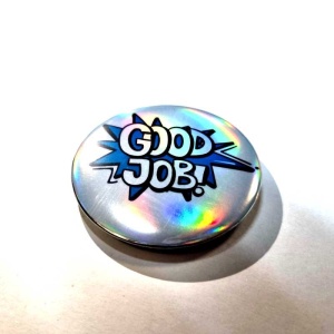 Insigna cu mesaj personalizat cu fundal Rainbow - Img 2