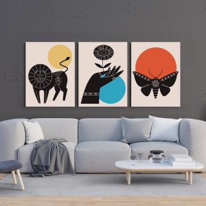 Set 3 Tablouri Canvas - Tribal minimal trio - Img 2