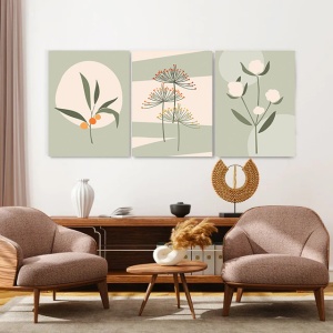 Set 3 Tablouri Sketched plants - Img 2