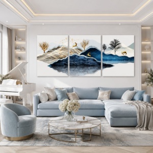 Set Tablouri Canvas - Blue Misty Mountains