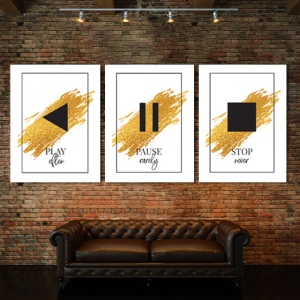 Set tablouri canvas motivationale - Play, pause, never stop - Img 3