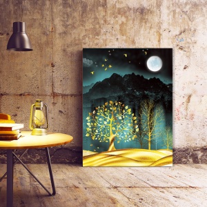 Set Tablouri Canvas - Night In The Golden Forest - Img 5