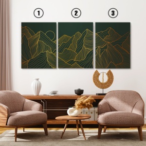 Set Tablouri Canvas - Simple Golden Landscape - Img 3