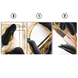 Set Tablouri Canvas - Tropical Black And Gold - Img 2