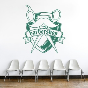 Sticker Barbershop (scissors and moustache) - Img 3