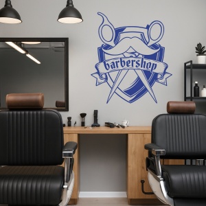 Sticker Barbershop (scissors and moustache)