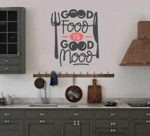 Sticker Bucatarie - Good food is good mood (fork and knife) - Img 3