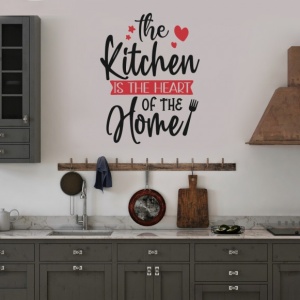 Sticker Bucatarie - Kitchen is the heart of home (hearts)