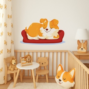 Sticker Copii - Corgi dormind
