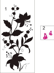Sticker De Perete Crini Cu Fluturi - Img 3