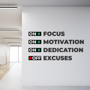 Sticker Focus Motivation Dedication Excuses - Img 5