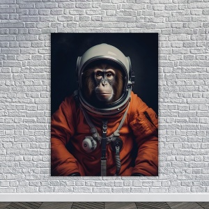 Tablou Animale Fantastice - Astro Monkey in Orange Suit