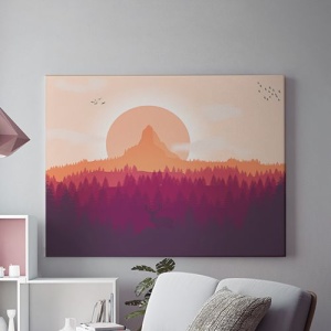Tablou Canvas Cerb Si Apus Violet