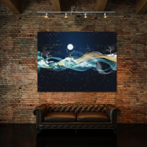 Tablou Canvas Deer Holding The Moon - Img 3