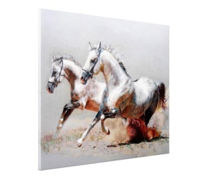 Tablou Canvas Efect Pictura - Cai albi alergand - Img 3