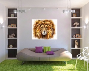 Tablou Canvas Efect Pictura - Leul Puternic - Img 2