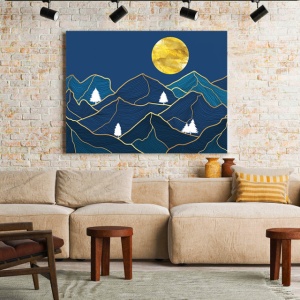 Tablou Canvas Golden Mountains And White Trees